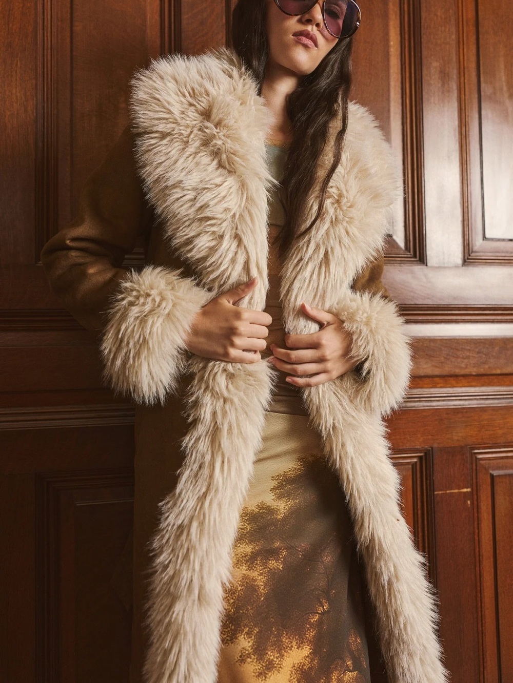 Avec Les Filles Belted Faux Suede and Sherling Coat / XS NEW WITH TAGS NW - Picture 5 of 14